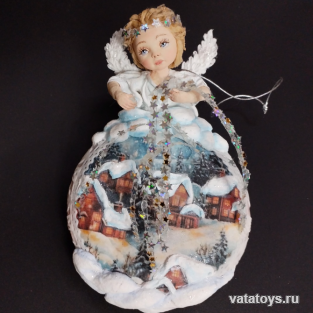 Ангел разбрасывающий звёзды ( можно снежинки)